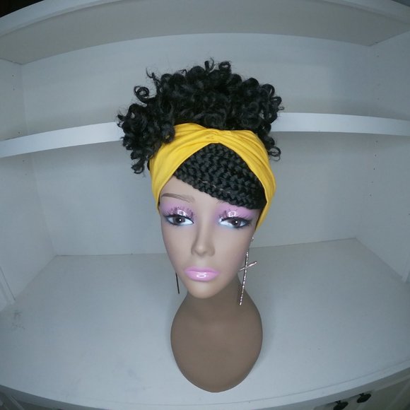 Headband Wig Goddess Box Braid Curly End Ponytail Wigs Updo Wigs for Black Women - Picture 3 of 8